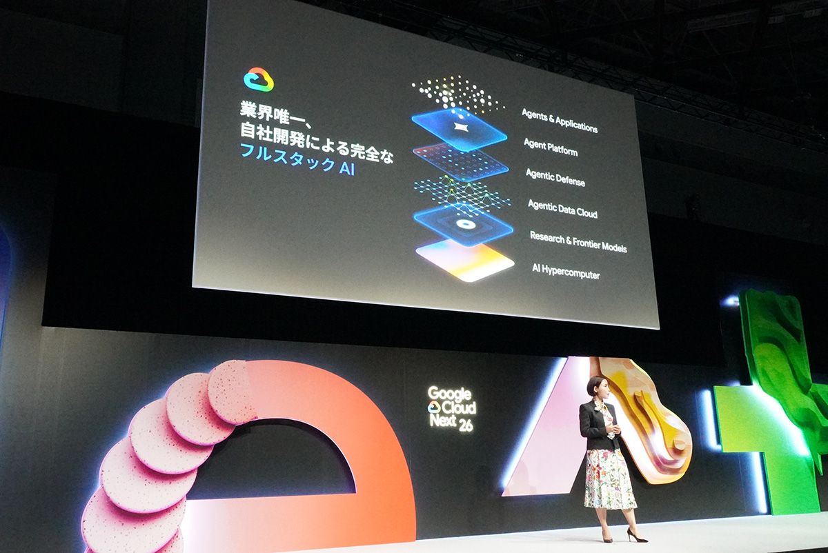 Google Cloudは土台となるシリコン（TPU：Tensor Processing Unit）から、インフラ、AIモデル、プラットフォーム、そして最上層のアプリケーションであるGoogle Workspaceにいたるまで、自社テクノロジーのみの垂直統合によりAIエージェントを提供している