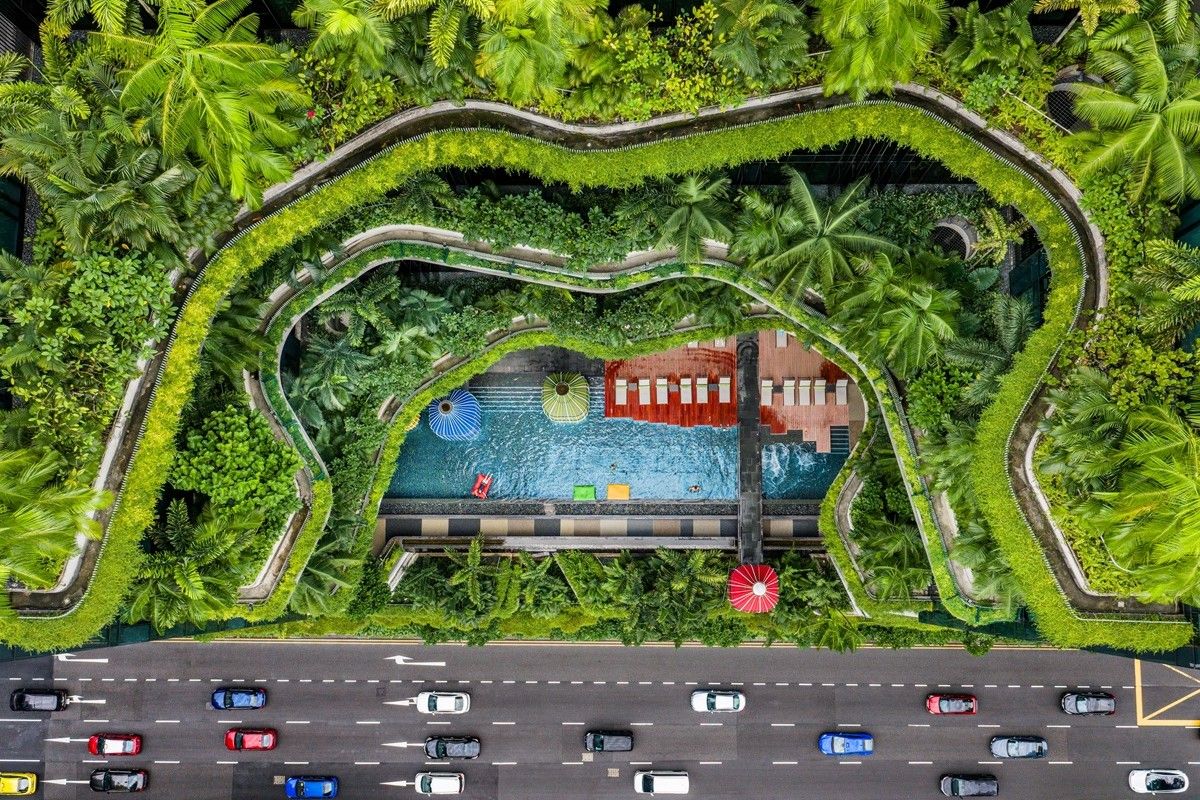 「バリの棚田（Bali Rice Terrace）」 インターナショナル・エアリアル・フォトグラファー・オブ・ザ・イヤー2026年、ポートフォリオ部門第2位。Chin Leong Teo, Singapore - International Aerial Photographer of the Year 2026