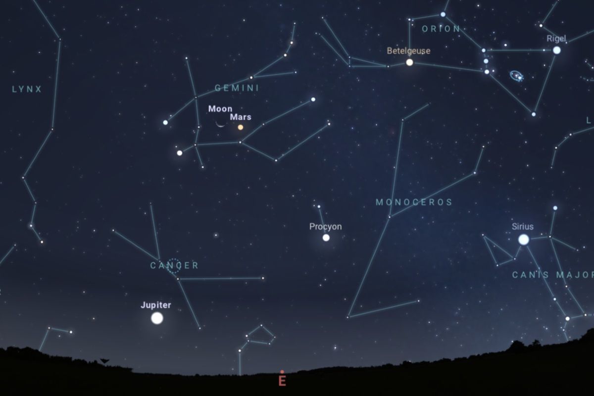 2026年9月7日、午前3時30分頃（東京）の東の空（Stellarium）