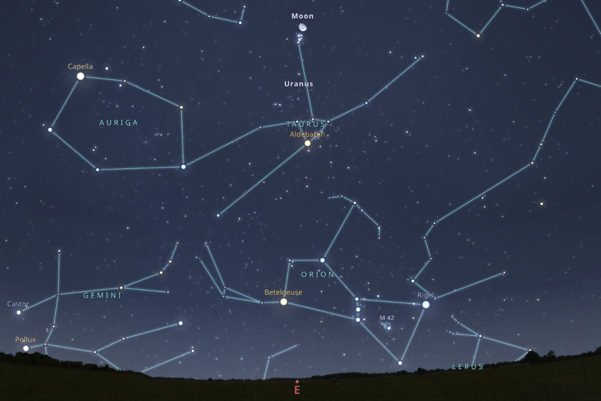 2026年9月30日（東京：午後11時半頃）の東の空（Stellarium）