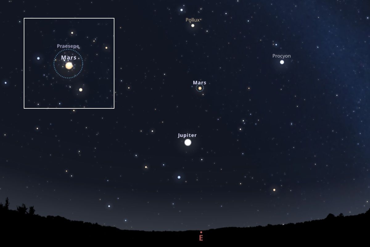 2026年10月12日（東京：午後3時頃）の東の空（Stellarium）