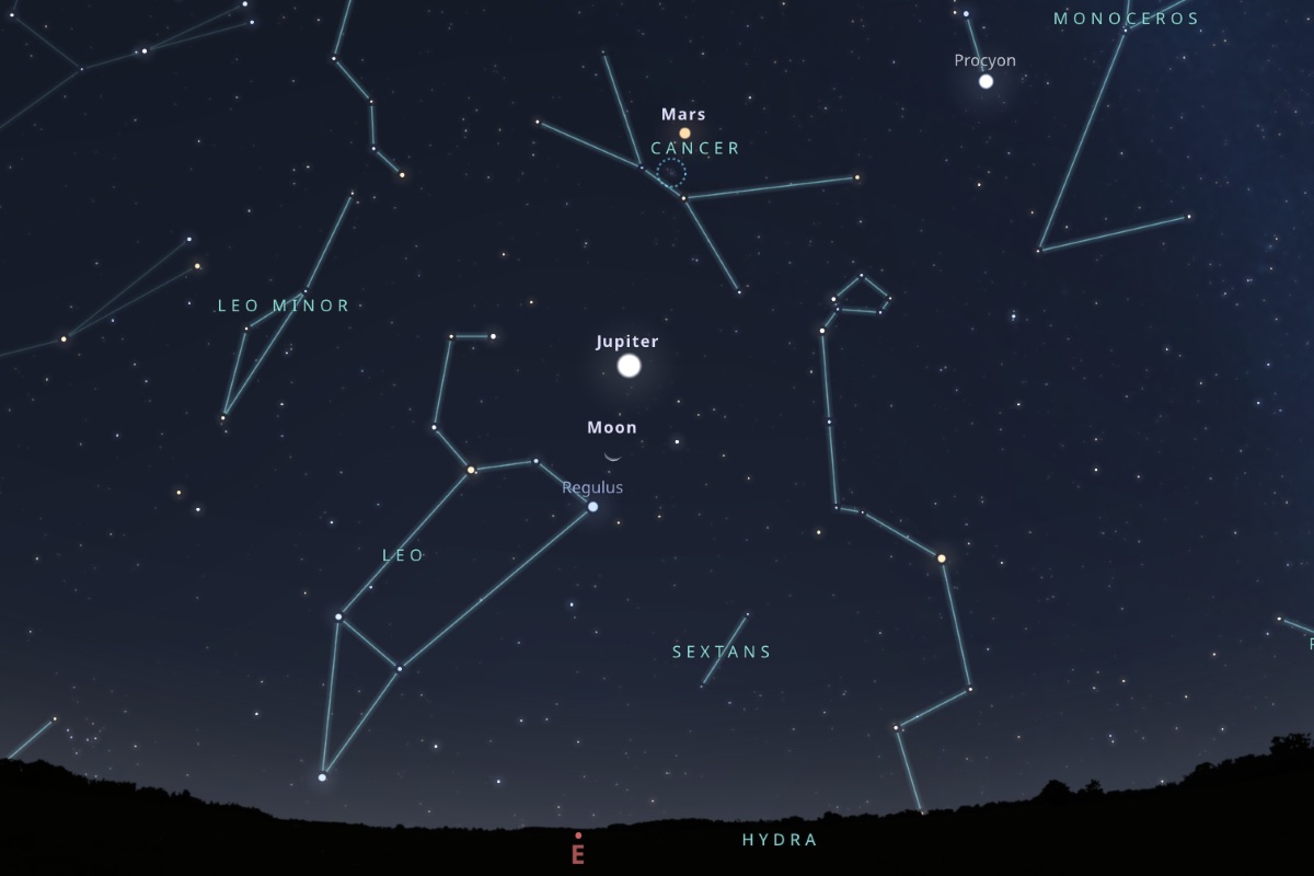10月りゅう座流星群が極大、火星とかに座の散開星団が大接近する今週の