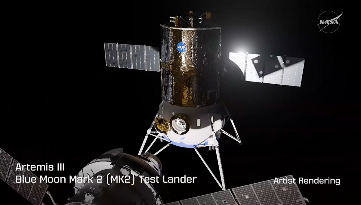 アルテミス3でテストされるブルーオリジン社の有人月着陸機ブルームーンの実証機 （C）Blue Origin/NASA