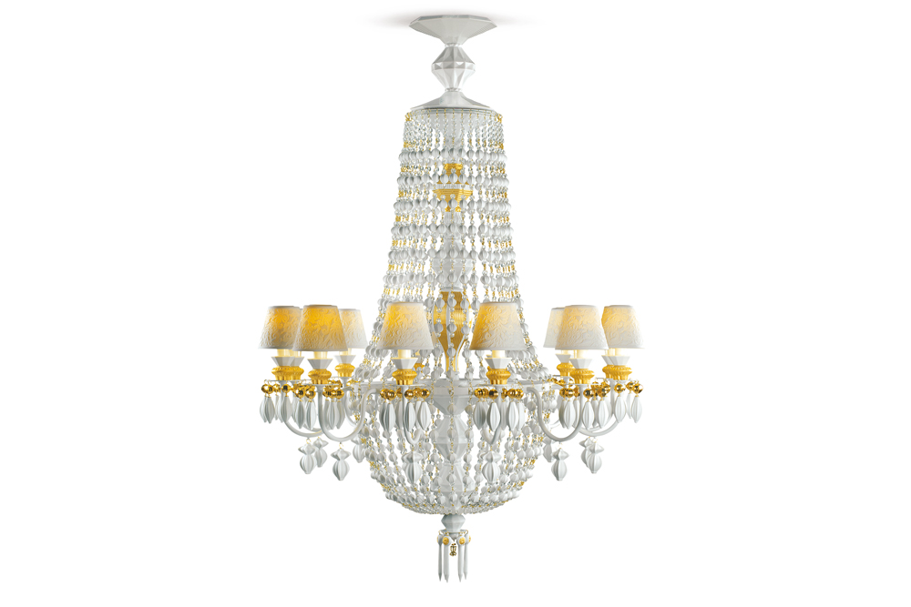 IDC大塚家具のシャンデリア ブラウンスモークガラスのシャンデリア IDC