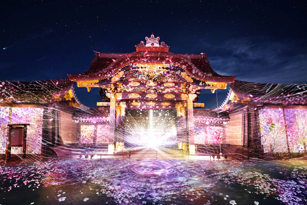 世界遺産の二条城で「没入型」のお花見を 光と花のアート展 | Forbes