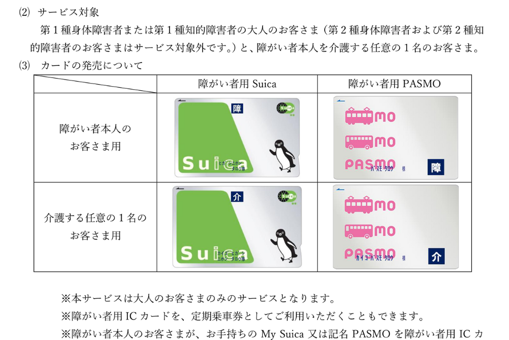 障害者向け交通系ICカードが2023年3月スタート、対象は第1種障害者と