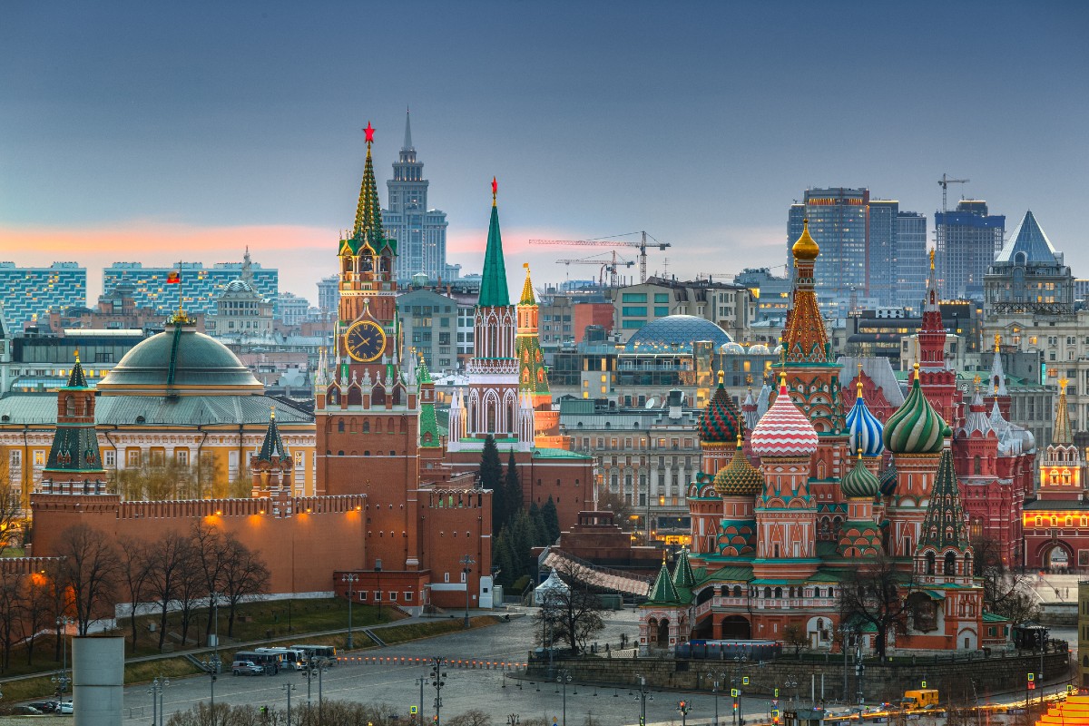 Moscow, Russia, with its colourful historic architecture