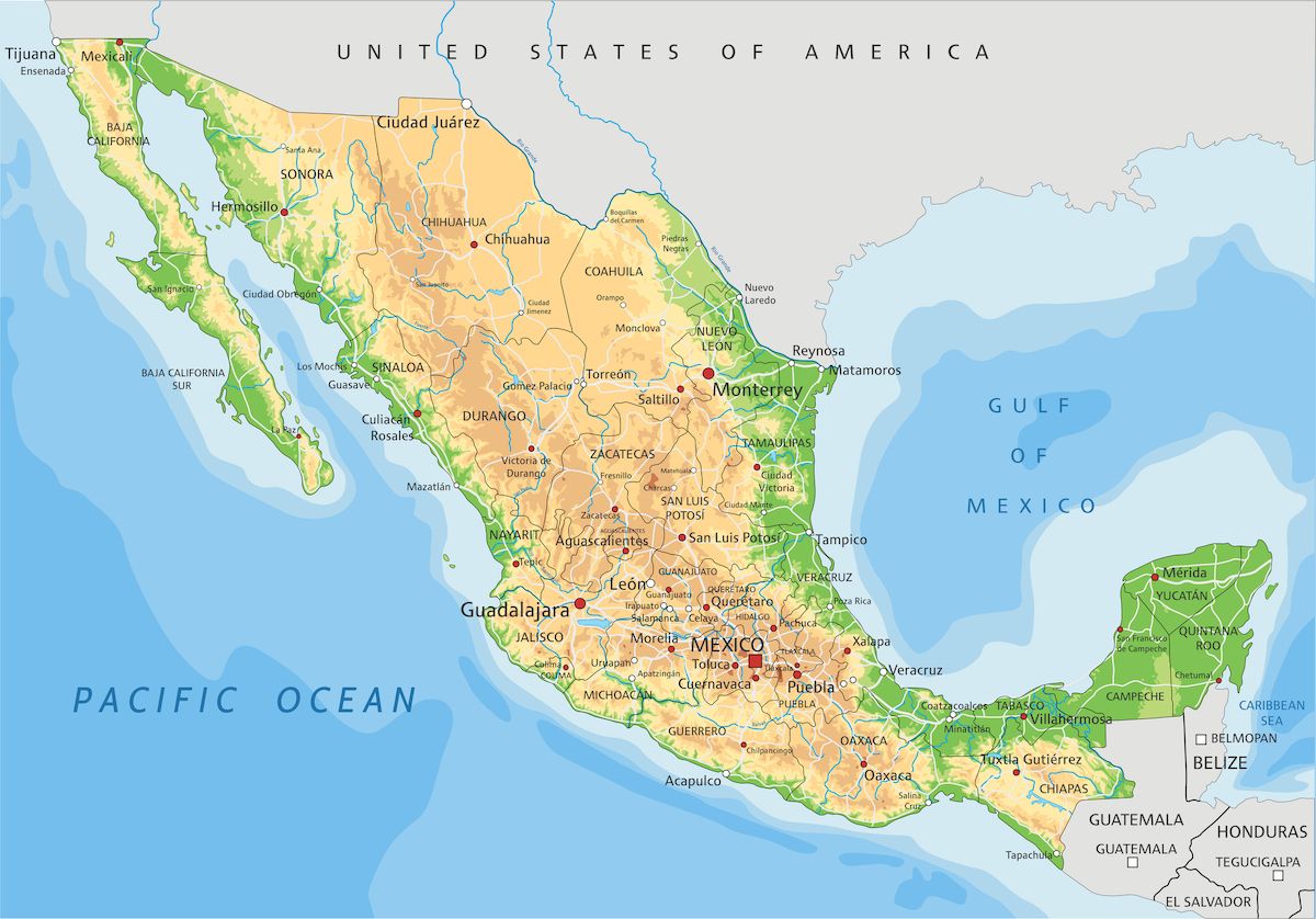 メキシコ地図(Photo by BardoczPeter/Getty Images)
