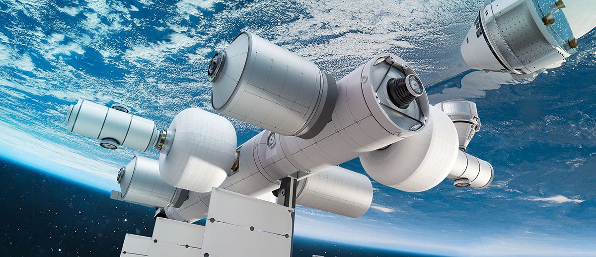 大型の民間宇宙ステーション「オービタルリーフ」ボーイング社は同ステーションの一部モジュールの開発製造を担当する(C)Blue Origin / Announcing Orbital Reef