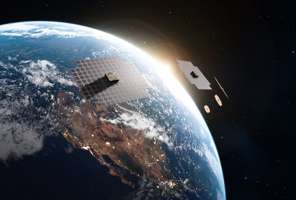 ASTスペースモバイル社の「ブルーバード・ブロック1」のイメージイラスト(C)AST SpaceMobile