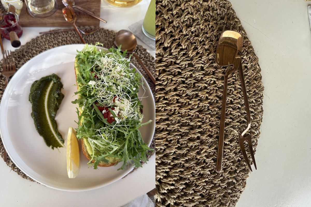 地元のオーガニック食材を使った食やカトラリーもセンスの良さが光る