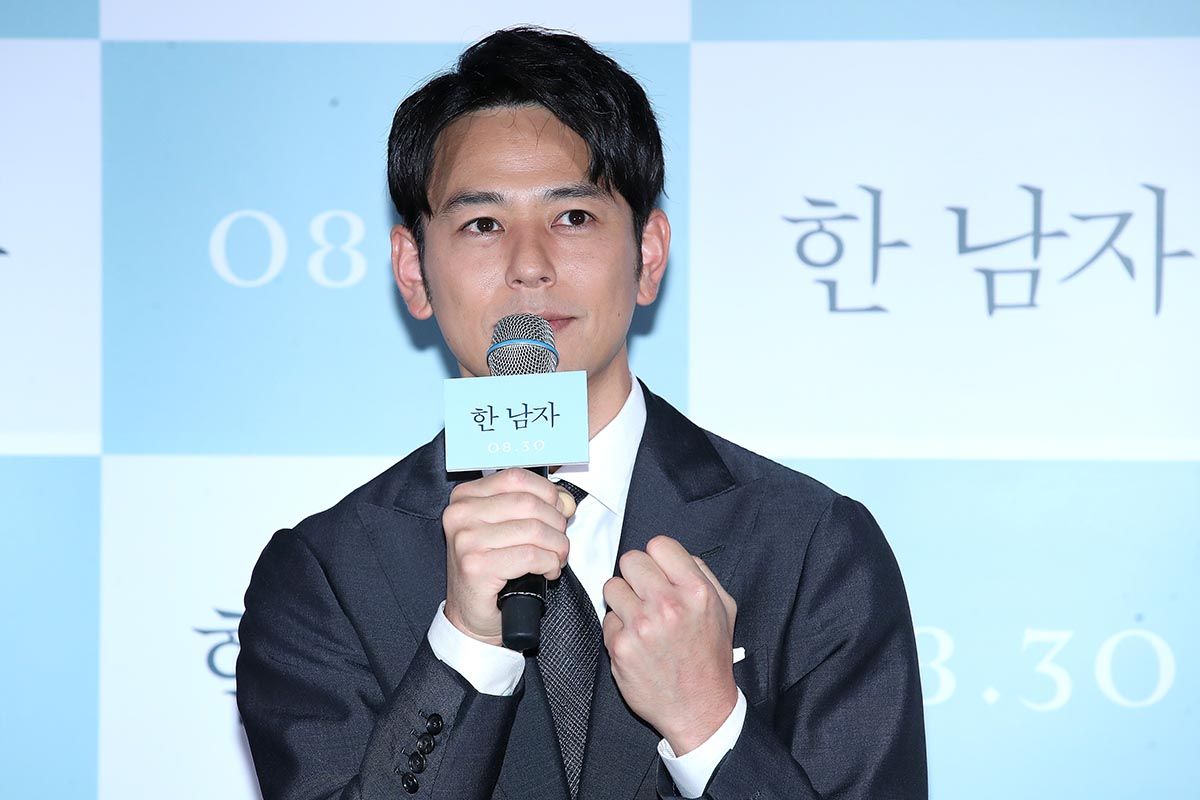 2023年8月25日、韓国ソウルのロッテシネマで行われた『ある男』プレス試写会に出席した妻夫木聡（Photo by Han Myung-Gu/WireImage）