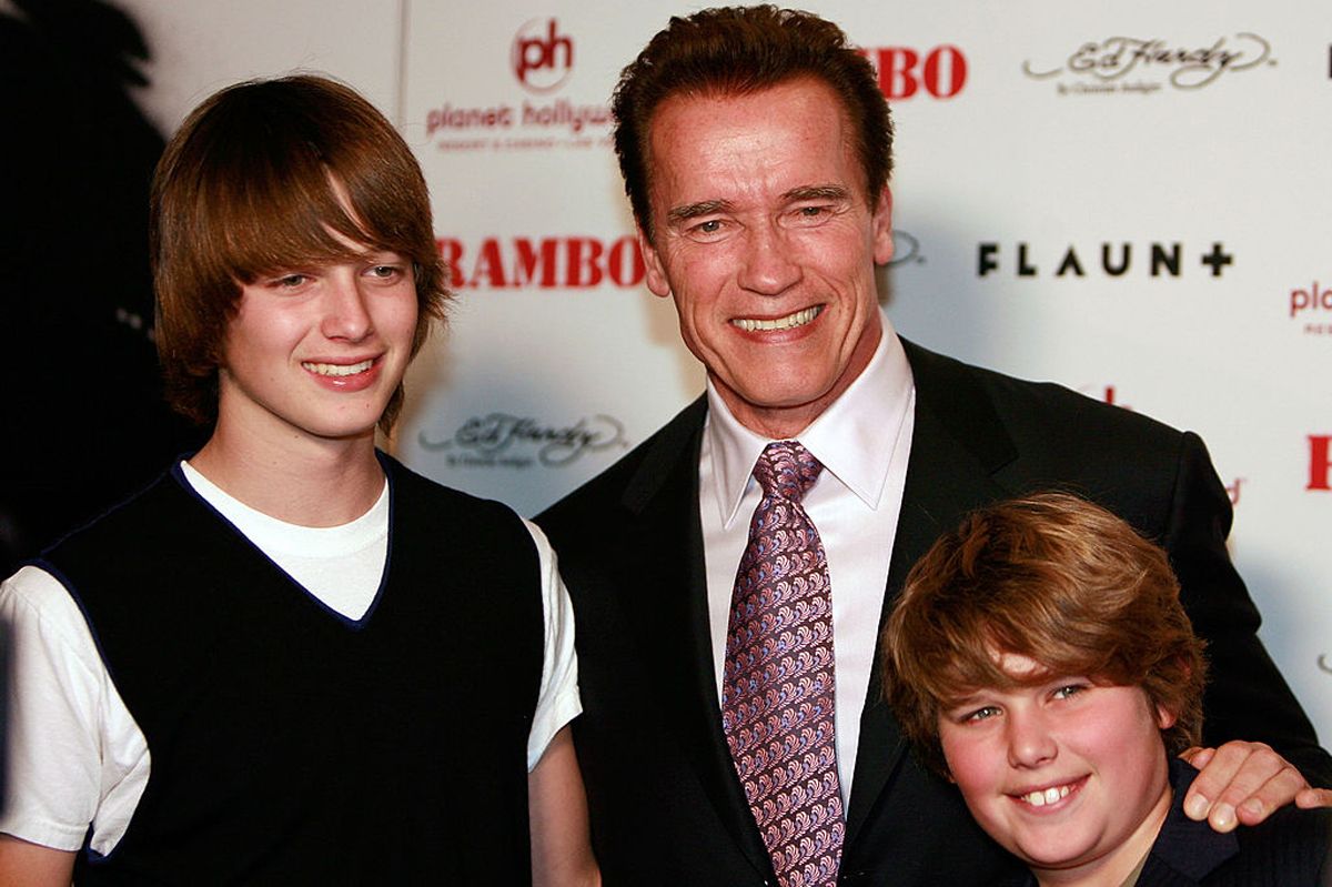 パトリック・シュワルツェネッガーとアーノルド・シュワルツェネッガー 2008年撮影（Photo by Jacob Andrzejczak/Getty Images）