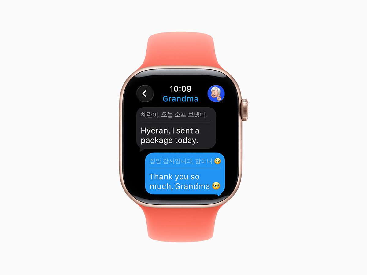 Apple Watchもメッセージのライブ翻訳に対応。日本語のほか英語を含む8つの外国語の翻訳をサポートする