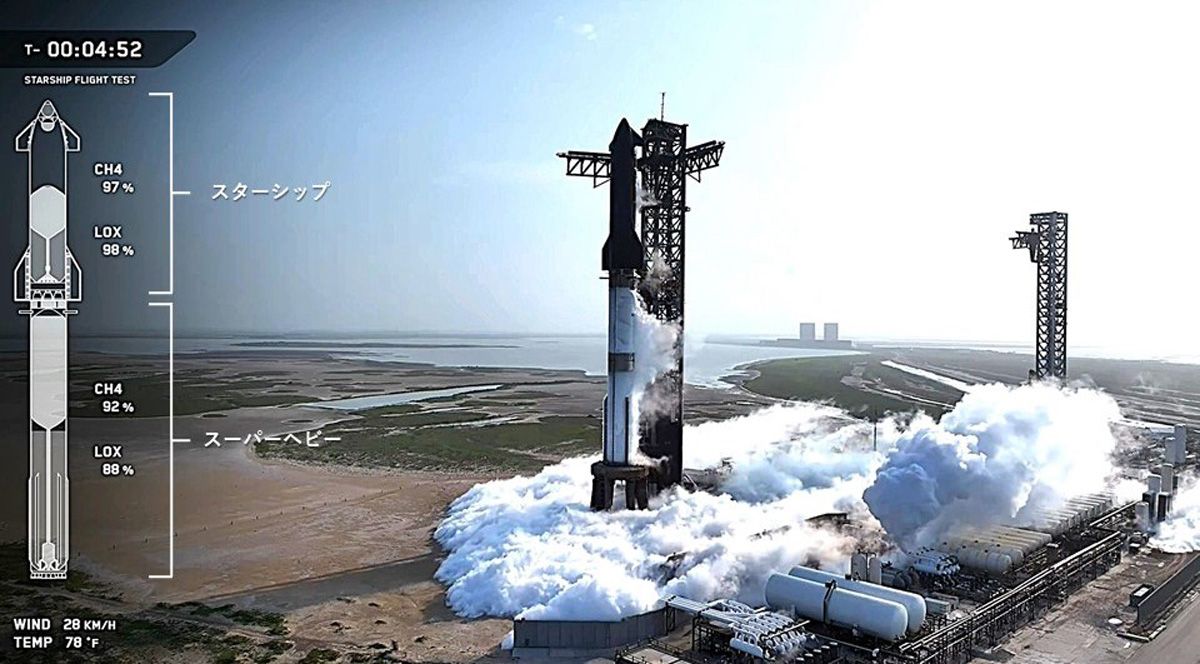 史上最大の宇宙輸送機「スターシップ」写真は5月28日に打ち上げられた第9回のテスト機(C)SpaceX