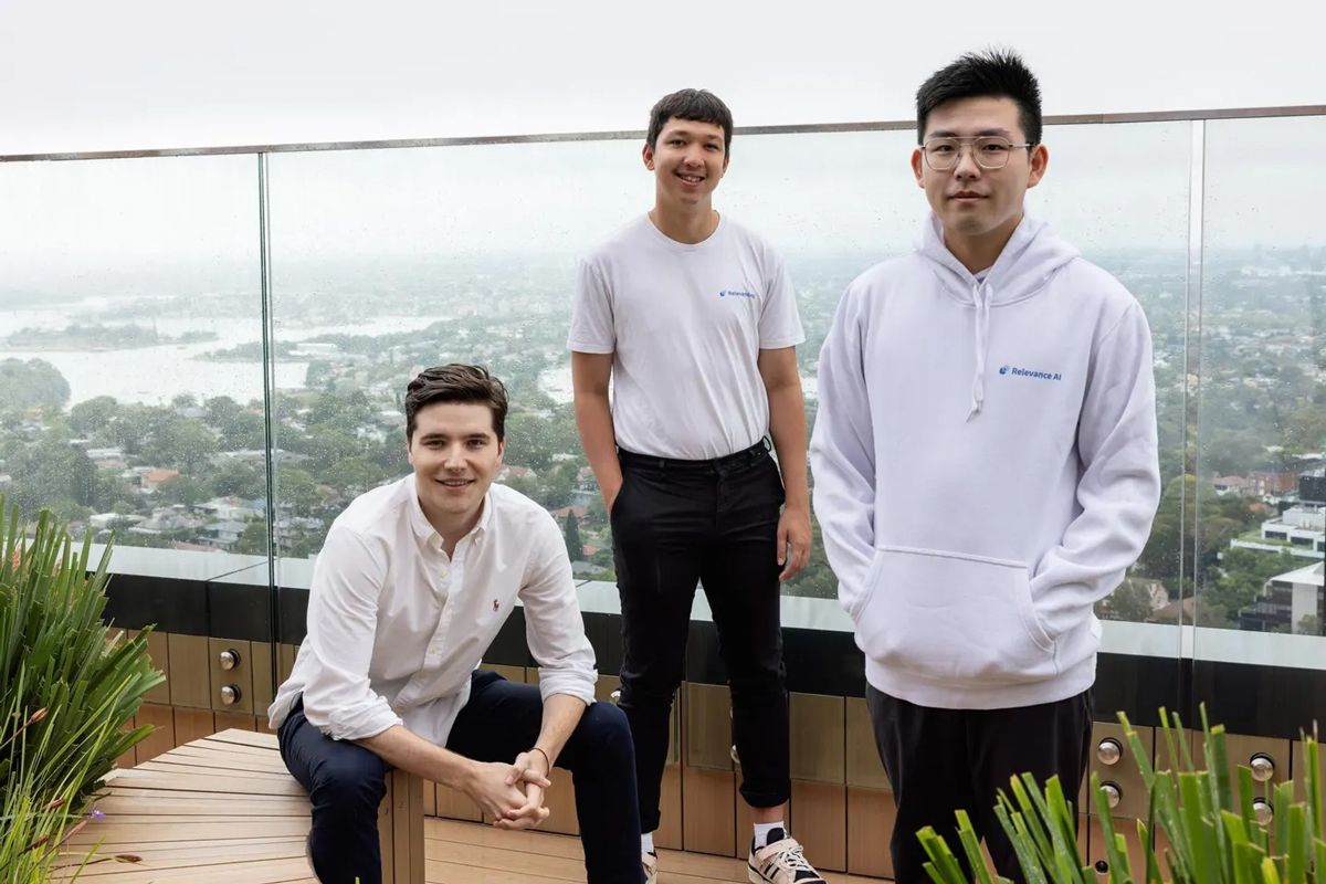 Daniel Vassilev, Daniel Palmer and Jacky Koh, cofounders of Relevance AI. （Supplied photo）