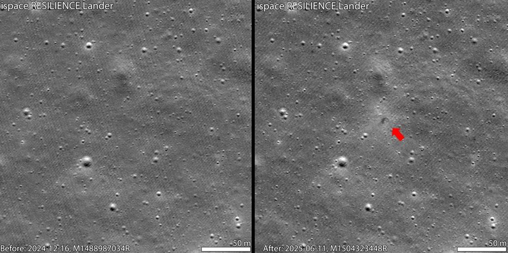 NASAのLEOが撮影したレジリエンスの墜落ポイント(C)NASA