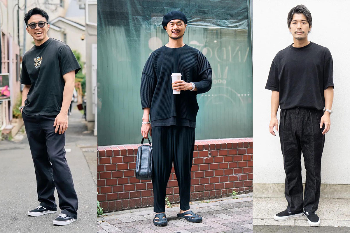 るんるんば様② C5992 オールブラックTシャツコーデ 年中定番「オールブラック」コーデ。シンプルなのに洒落るコツは