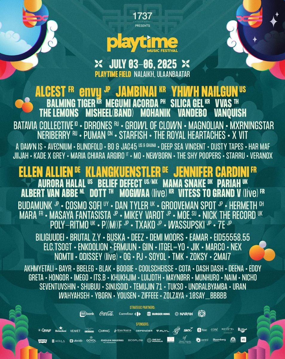 2025年のプレイタイムの参加アーティストのリスト