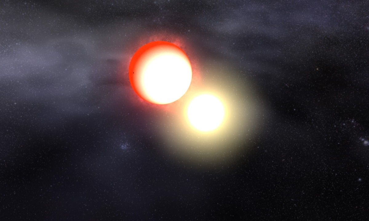 新星爆発の様子を描いたアニメーション画像（NASA/Goddard Space Flight Center）