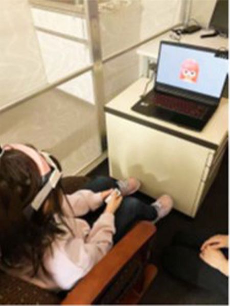 愛知県医療療育総合センターでの測定の様子。