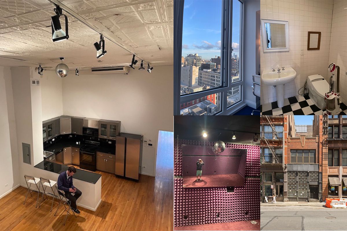 ジョンとヨーコの住んだソーホーの家は、ビートルズの“聖地”として騒がれないよう、売る人を限定して販売が進められた。アートスタジオと音楽スタジオがあり、矢吹曰く、「イマジン」の編曲の一部がされた場所でもあるという。現在は地下1階、地上2階建てだが、容積率的には3階まで増築も可能。道路に面した外観は当時の意匠を守る義務があるという。（courtesy of Mitsuru Yabuki）