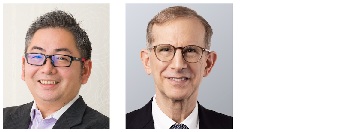 後藤裕幸｜株式会社グローバルトラストネットワークス 代表取締役社長（左）、 ロバート・フェルドマン｜モルガン・スタンレーMUFG 証券 シニア・アドバイザー／東京理科大学 上席特任教授（右）