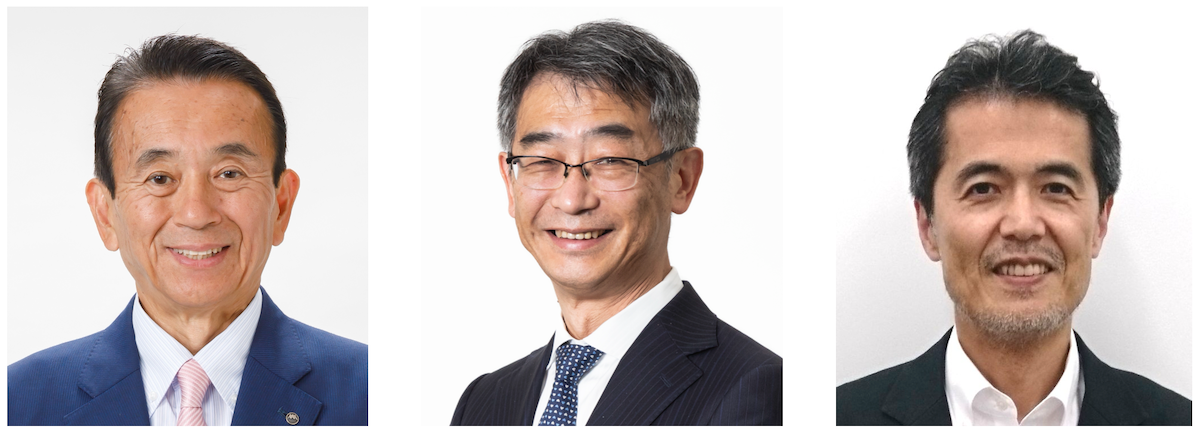 鈴木康友｜静岡県知事（左）、亀島成幸｜Global Gateway Japan株式会社／東急ビルメンテナンス株式会社 代表取締役社長（中央）、⼭脇啓造｜明治大学教授 （右）