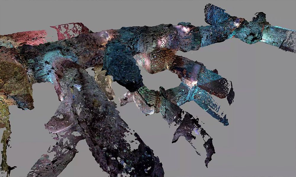 何層にも重なる地下神殿の3Dマップ。