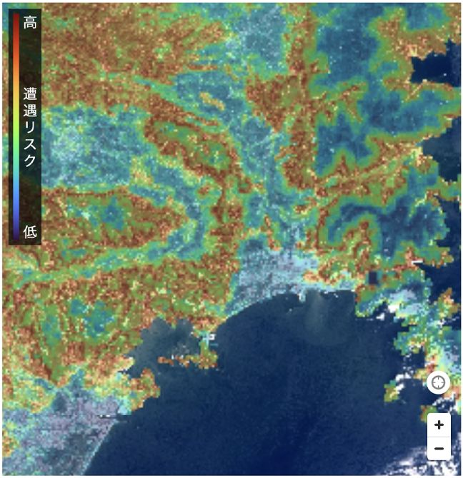 お天気ナビゲータ「クマ遭遇リスクマップ」より。