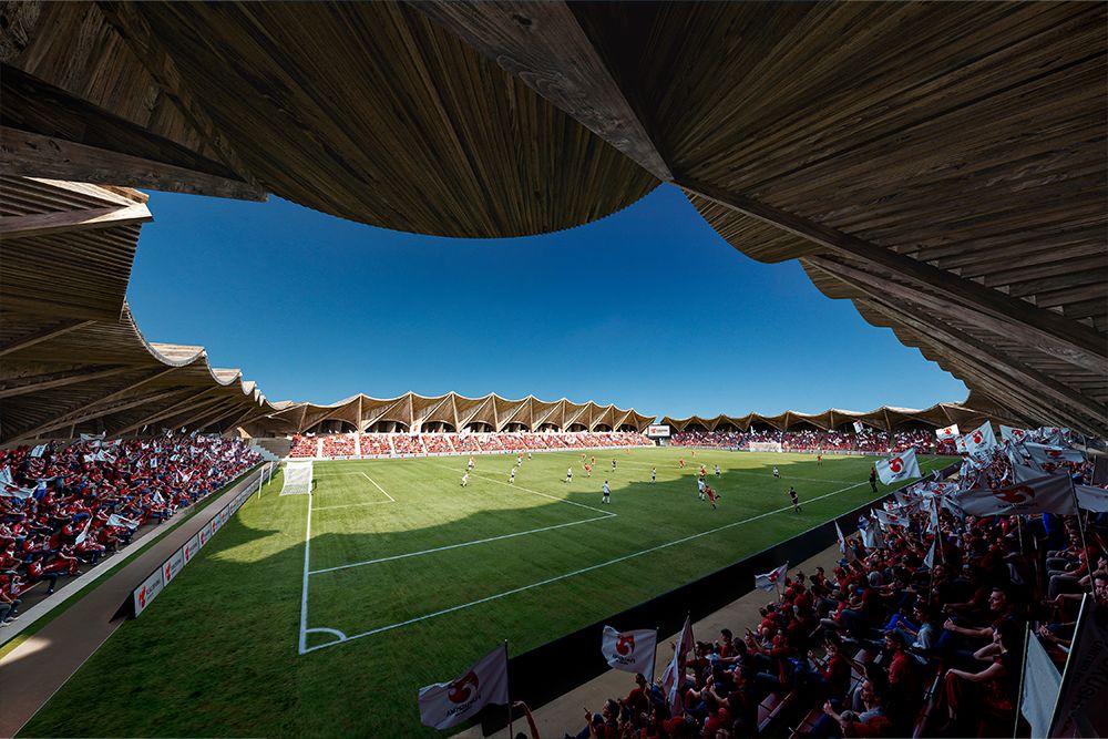 完成したスタジアムの想像図。