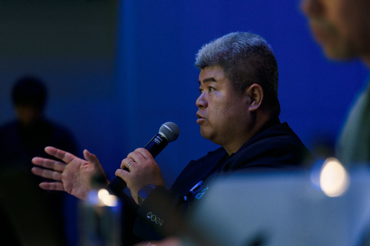 審査員を務めたKPMGジャパンの阿部博。審査員のコメントも熱を帯びた。