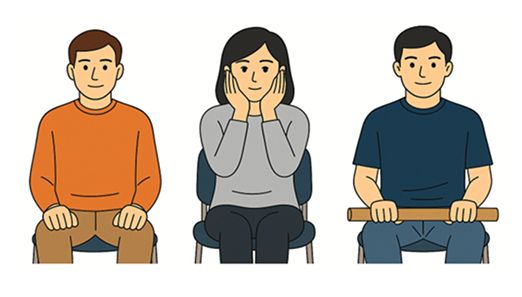 両手が自由に動かせる「統制条件」、両手で頬を触りながら課題に取り組む「自己接触条件」、棒を両手で持ち手を動かせなくさせる「抑制条件」の3グループに分けて実験した。