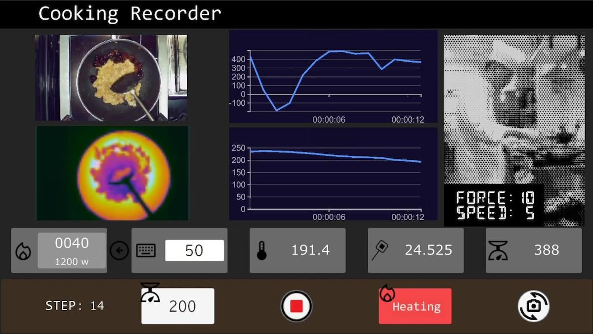 録食の専用機器では、時間、熱、力、水分。すべての加減を高精度に記録。技術や知識、経験や感性のなせる技をデータ化することで、冷凍食品やレトルトでは伝えきれなかったこだわりや味わいを再現する。