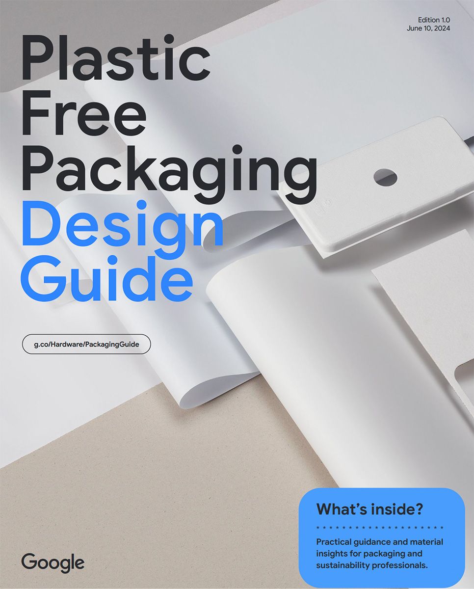 プラスチックフリーな商品パッケージを実現するために、グーグルが取り組んだ軌跡の記録を冊子にして、ウェブから無料で配布している