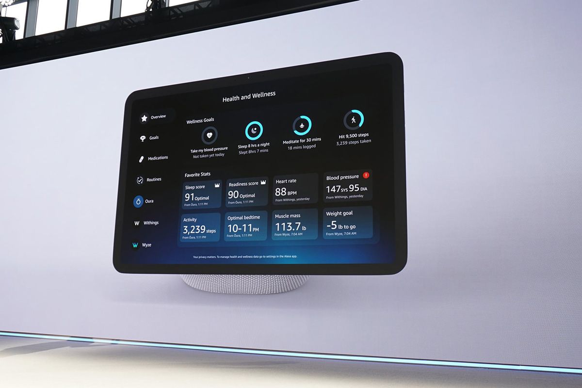 Ouraはスマートリングが計測する生体データを、Alexa+に対応するスマートディスプレイで可視化するサービスも来年初頭に始まる