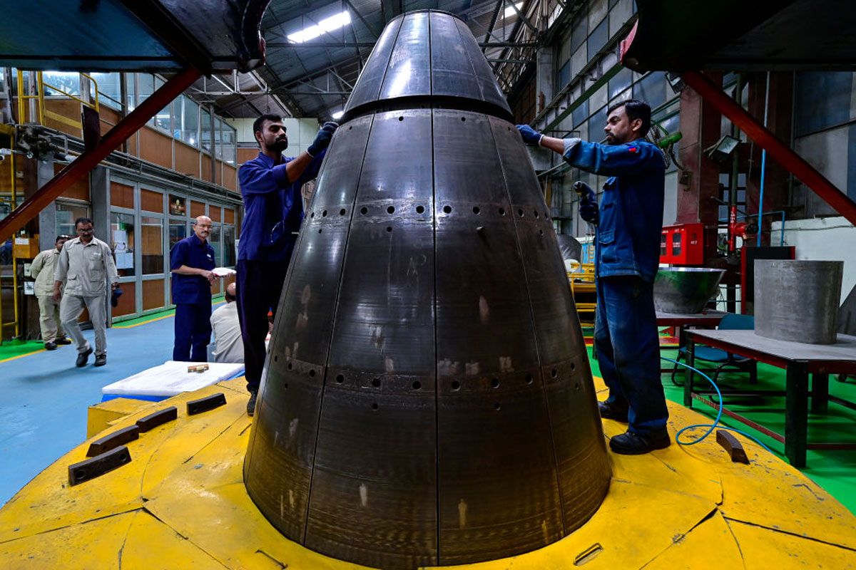 インド・ムンバイ、ヴィクロリにあるゴドレジ・アンド・ボイス傘下のゴドレジ・エアロスペースの生産施設（Photo by Anshuman Poyrekar/Hindustan Times via Getty Images）