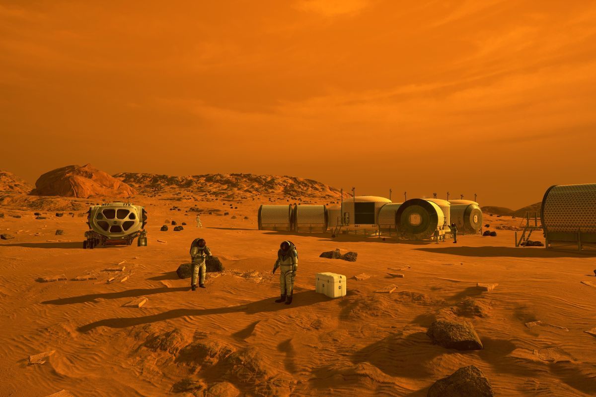 火星有人探査の想像図（NASA） 