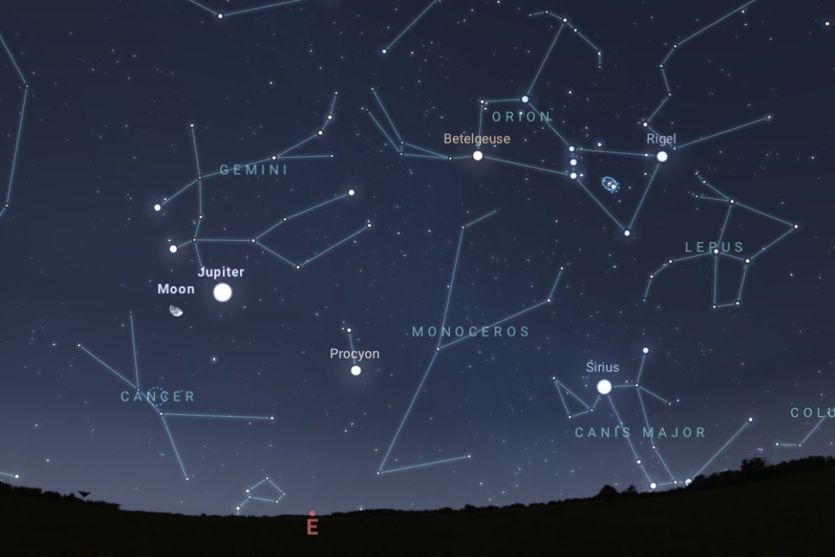 2025年11月10日（東京：午後10時頃）の東の空（Stellarium）