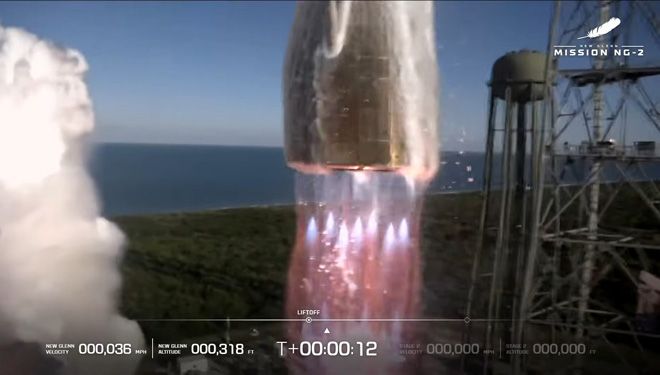 ニューグレンの打ち上げ時の質量は1500トン。うち1300トン以上を推進剤が占める (c)Blue Origin