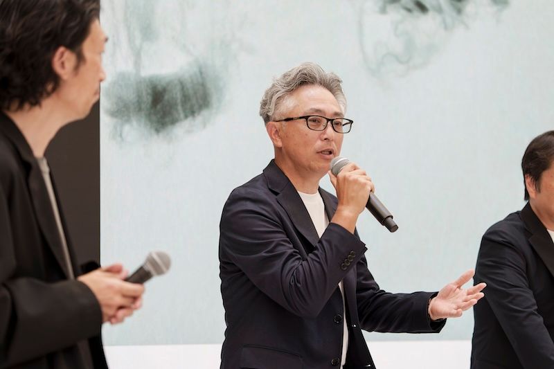 マッシュスタイルラボ 岩木久剛は「BLUE × LIFESTYLE」のセッションで「開発素材ゆえ価格は高めですが、お客さまには前向きに受け止められ、売れ行きも良好に推移しています。今後は他ブランドへの横展開も視野に入れています」と語った。