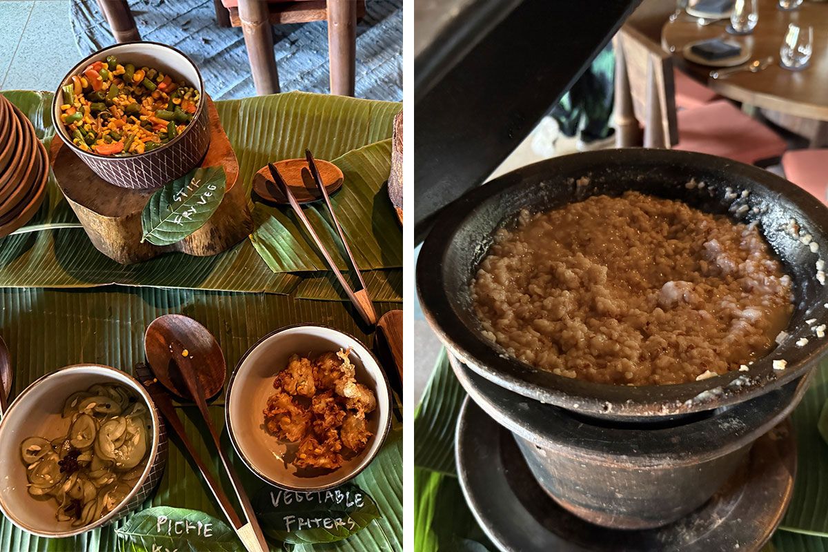 タナマンで提供される朝粥