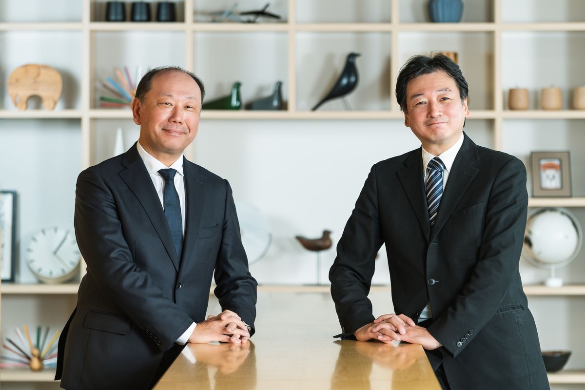 ミツエーリンクス代表取締役 CEO東﨑厚広（左）、同代表取締役 CTO藤田拓。