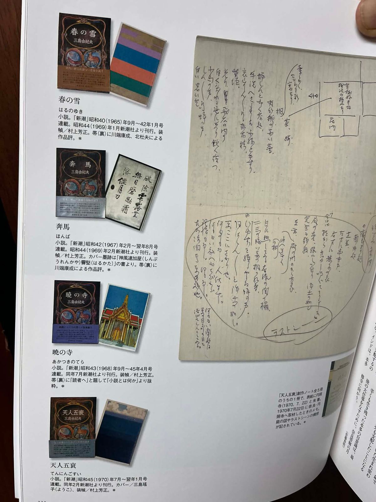 三島の遺作『春の海』（全4巻）の装丁（出典：別冊太陽　新版三島由紀夫　生誕100年)