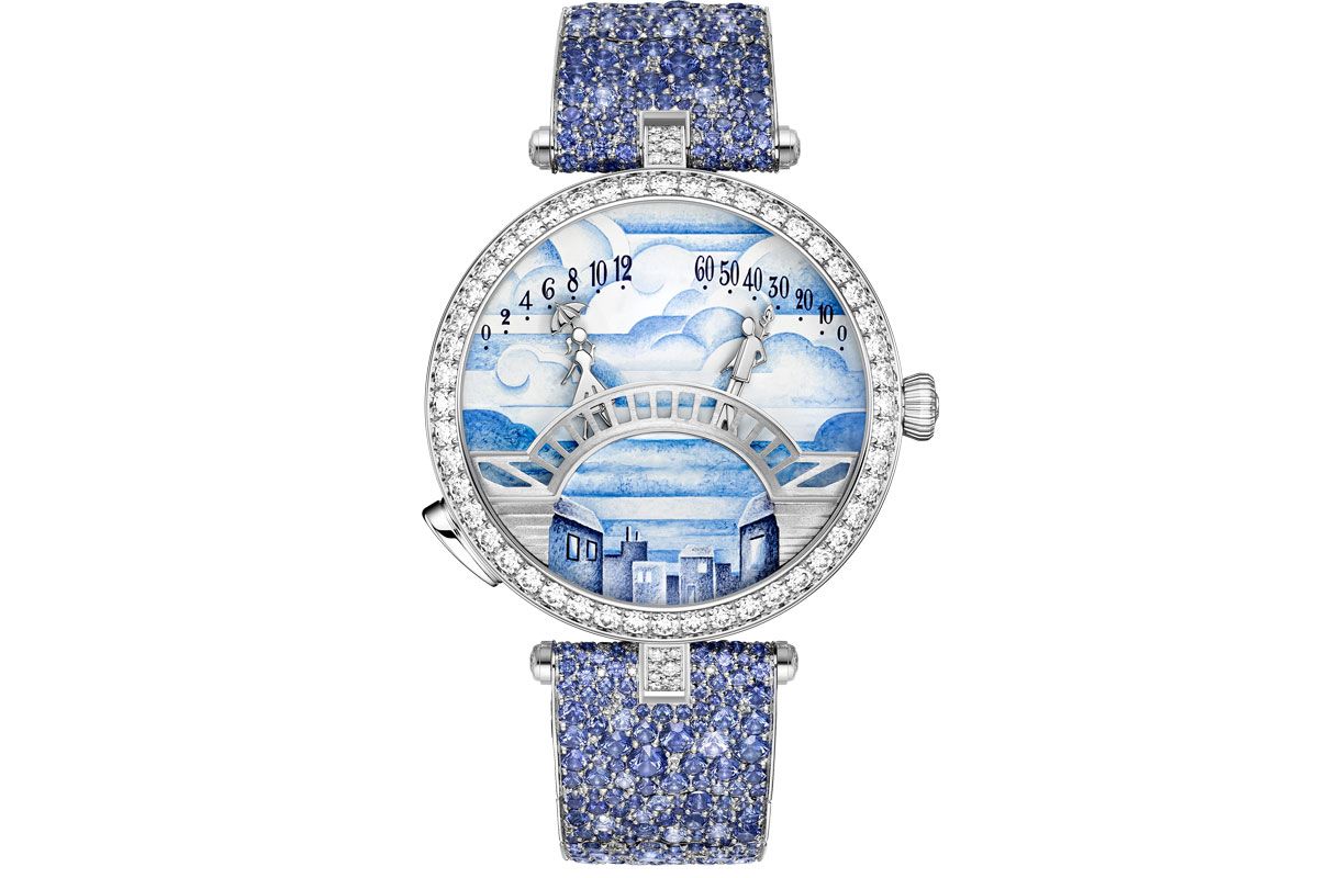 自動巻き、18KWGケース、ケース径38mm。￥71,280,000〈ヴァン クリーフ＆アーペル／ヴァン クリーフ＆アーペル ル デスク Tel:0120-10-1906〉