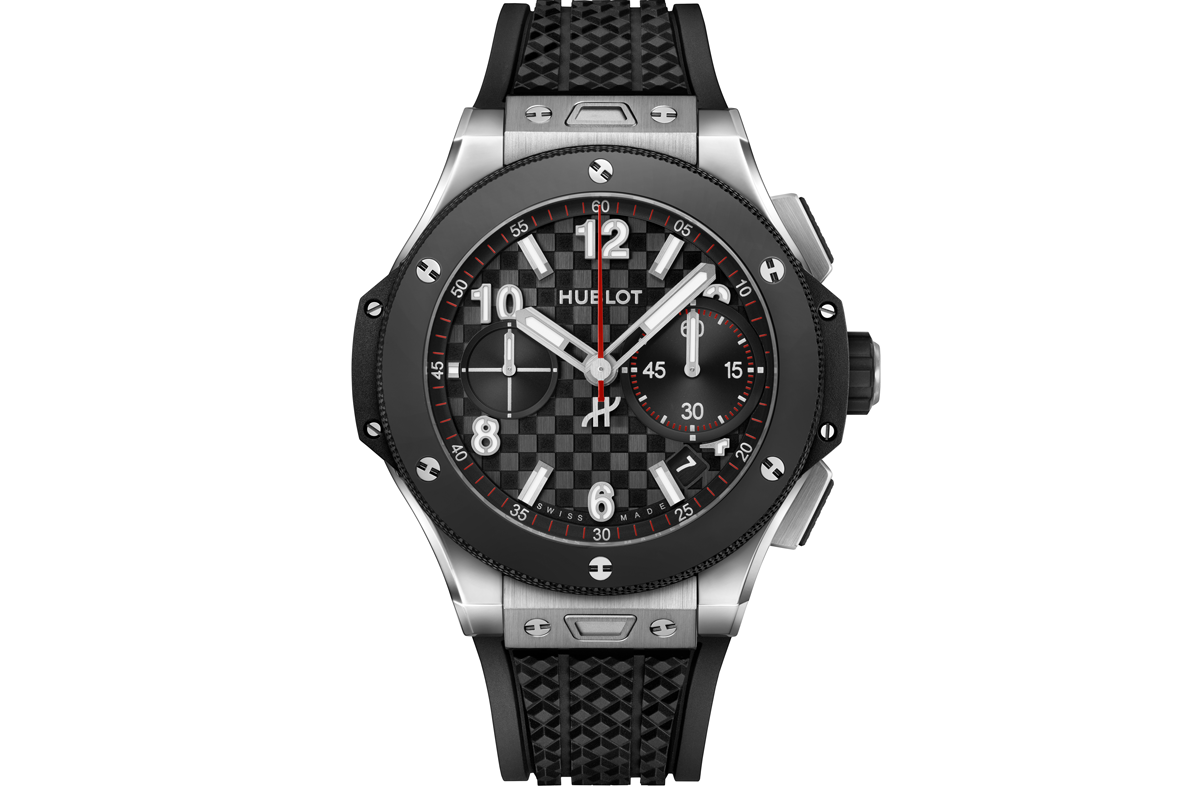 自動巻き、Tiケース、ケース径43mm。世界限定500本。2849000円〈ウブロ／LVMHウォッチ・ジュエリー ジャパン ウブロ Tel:03-5635-7055〉