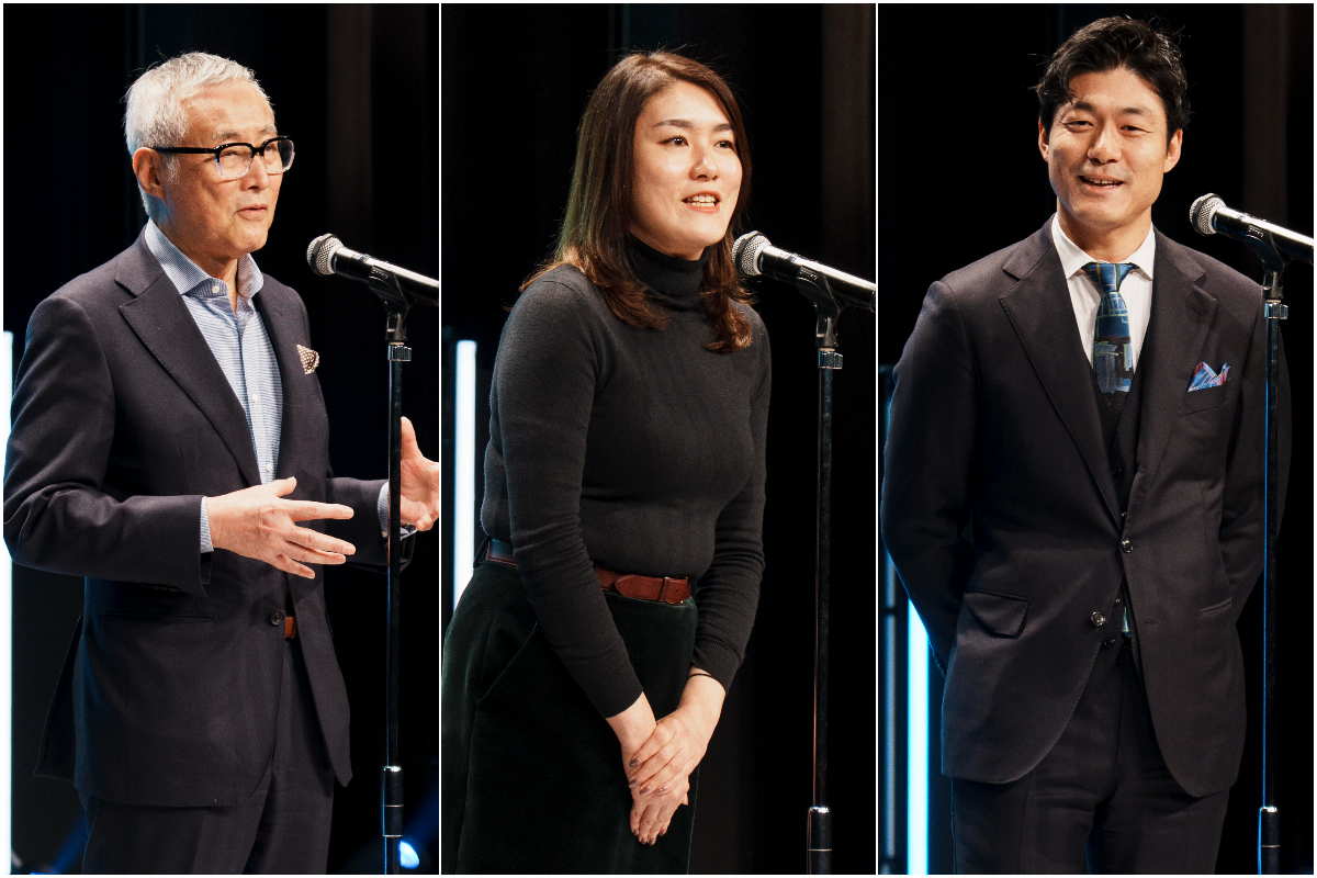 左から、大林 剛郎、寺瀬 由紀、永田 暁彦