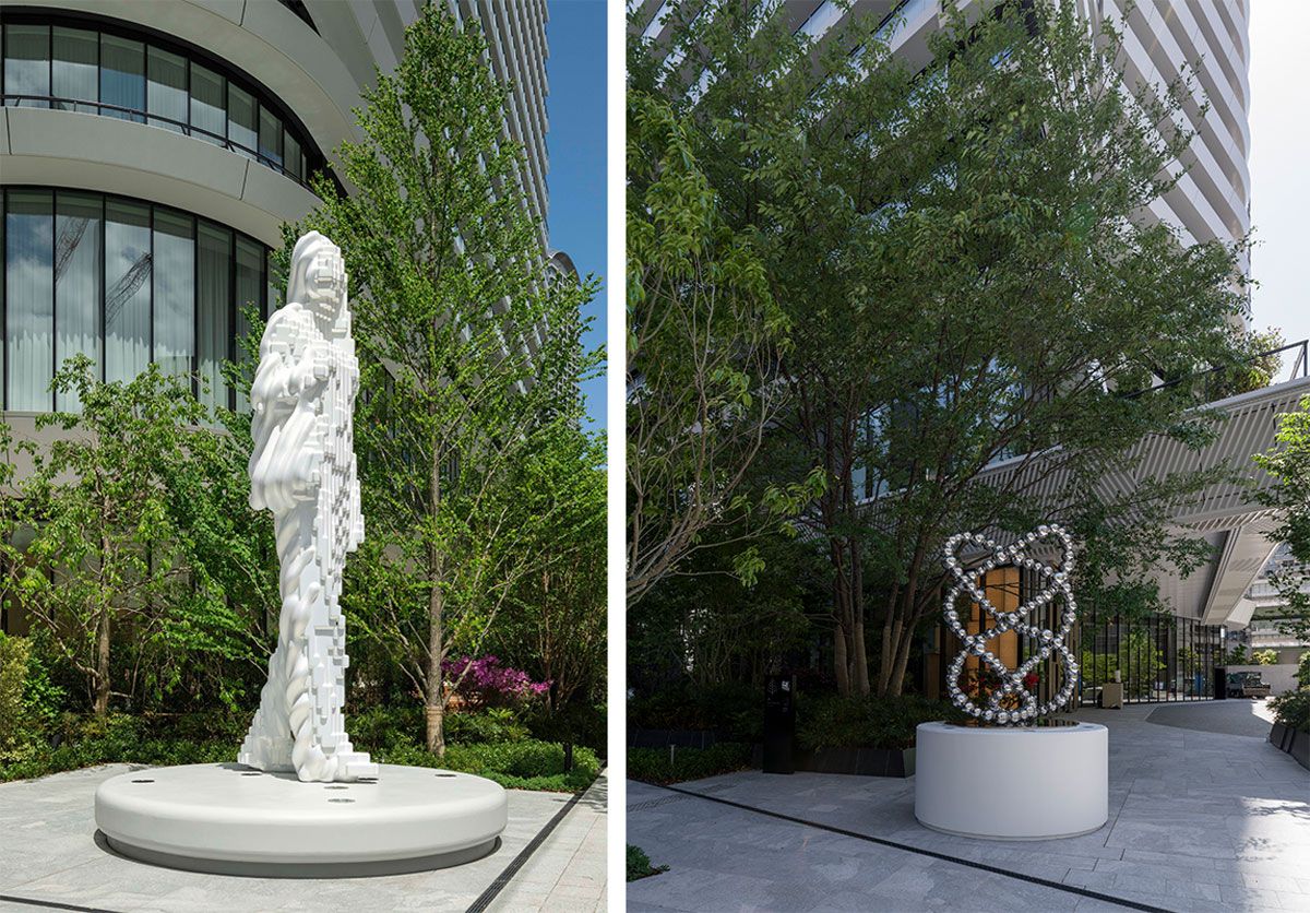 （名和晃平《Trans-Mio》Photo by Nobutada OMOTE | Sandwich） （Jean-Michel Othoniel 《Le Noeud de Babel》撮影 市川靖史）