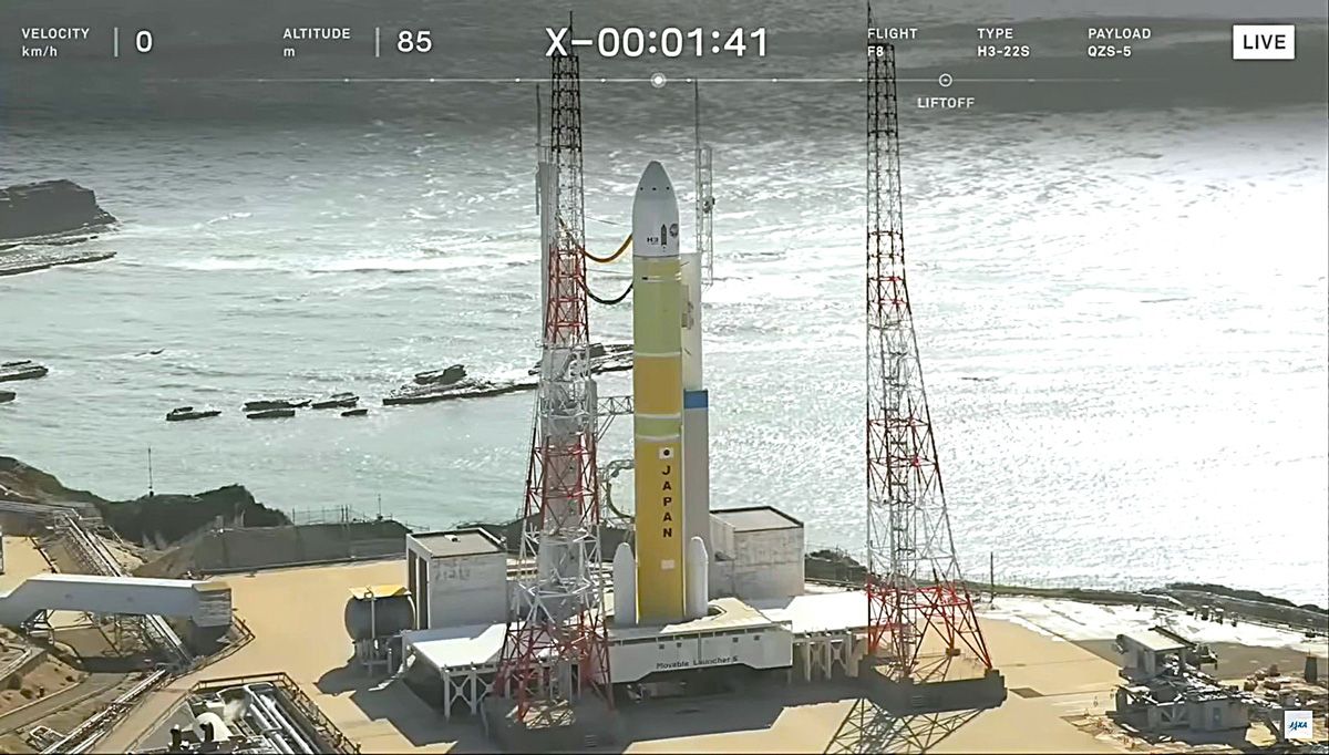 種子島宇宙センターの吉信射点に設置されたH3ロケット8号機 (c)JAXA