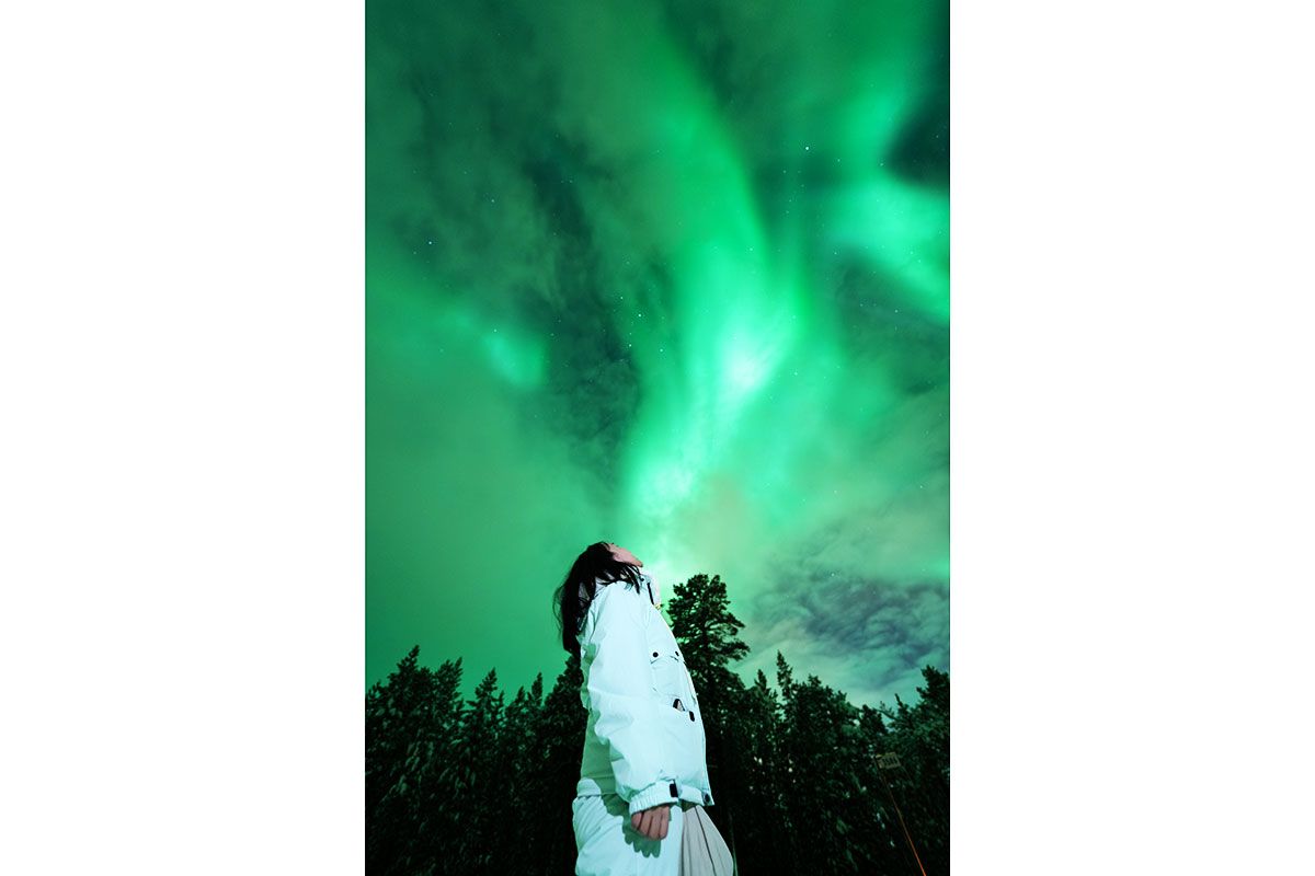 ラップランドのInariという場所の近くに現れたオーロラ